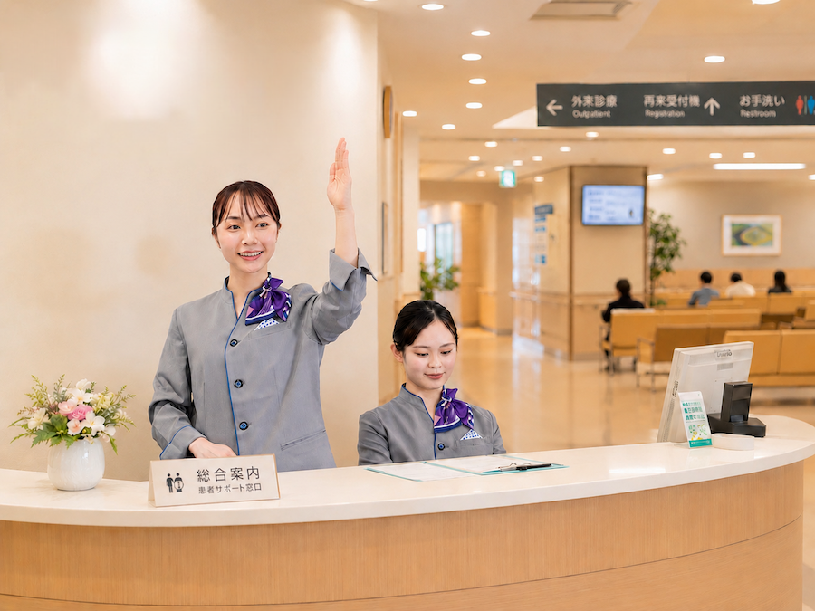 病院内でのコンシェルジュ業務（ご案内）／中央市民病院